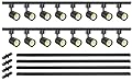 VANoopee 16-Light LED Track Lighting Kit with 13FT H Type Track Lighting Rail, Dimmable LED Track Light Heads Modern Kitchen Track Lighting Fixtures Ceiling Spot Light 3000K 24° CRI90+ 10W 800lm Black