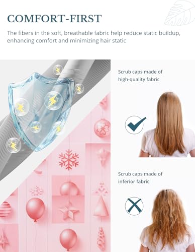 Image of Scrub Caps for Women with Buttons, Classic Surgical Caps | Double-Sided Printed, Adjustable,Long Hours, Sweatbands, Fabric Help Reduce Static Buildup