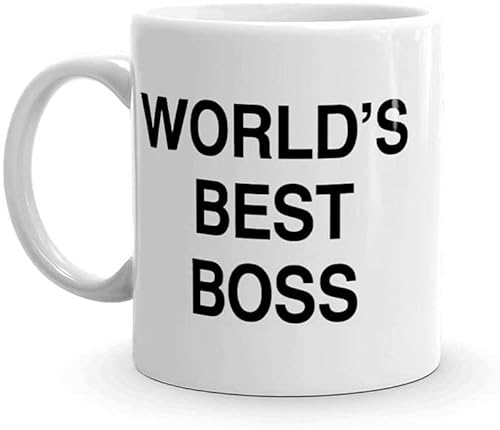 KAPCLU World's Best Boss Funny Coffee Mug - BeBr Bosses Day Gifts Ideas -Novelty Present for My Greatest Boss Male or Female, Men, Great Office Gift Mugs,Birthday,Leaving or Home Daily Use 11 oz Ceramic Mug