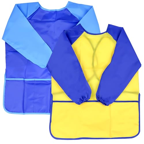 Avesteir 2 PCS Grembiule Asilo Bambino Impermeabile, Smock per Pittura Bambini Plastificato Ragazzi e Ragazze,...
