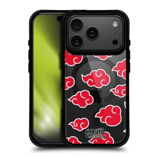 Head Case Designs Officially Licensed Naruto Shippuden Akatsuki Characters & Icons Black Shockproof Bumper Case [Military Grade] Compatible with Apple iPhone 17 Pro and with MagSafe