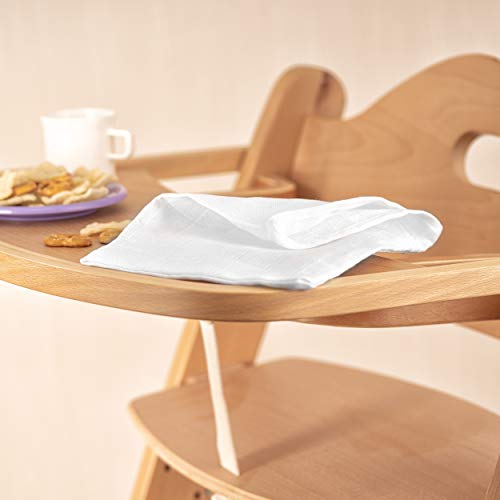 Miniatura 7 de Makian Manoplas Baño Bebe Set 10 Ud. Muselina Facial 17x20 Cm Gasas Bebe Algodon Muselina Bebe Blanca Certificado Oeko-Tex, Lavar A 90 C - Blanco