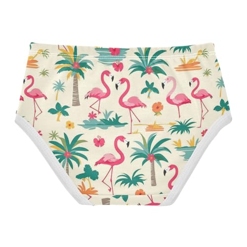Wusikd Flamingos Palm Girls' Underwear Cotton Trees Flowers Girls Briefs Soft Toddler Underwear 2T2