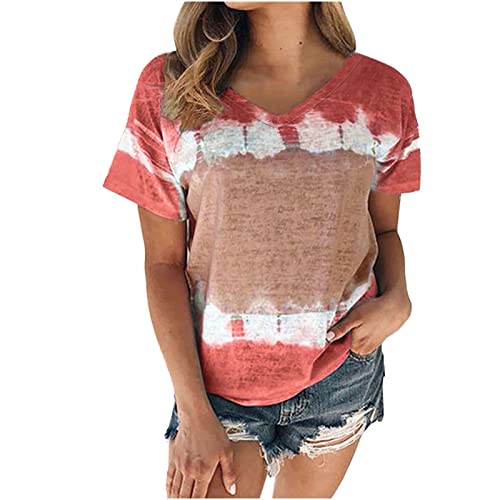 Blusa feminina de manga curta com decote em V para outono verão 2023 roupas moda algodão gráfico top