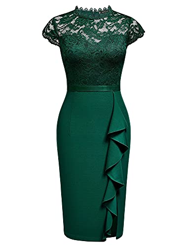Image of Miusol Women's Retro Floral Lace Ruffle Style Cocktail Mini Dress