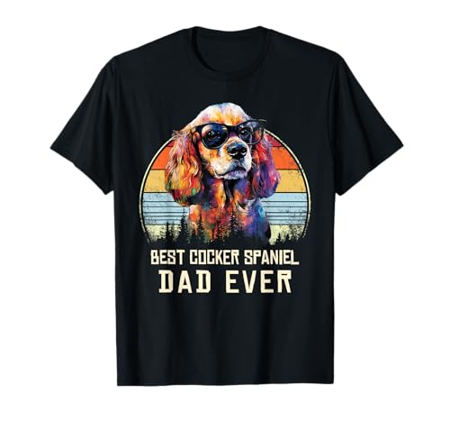 Cocker Spaniel Retro Vintage anni '60 '70 Sunset Dog Lovers Uomini Maglietta