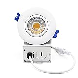 3-Inch IP54 Waterproof Shower Light 9W COB 3 Colors LED Downlight, Damp Location Use, Shower Lights...