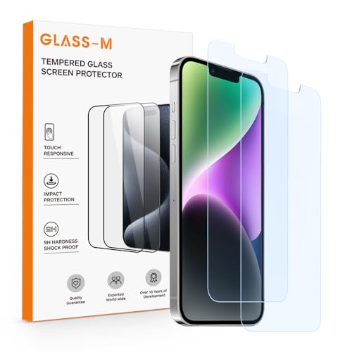 GLASS-M 2 Pack Anti-Blue Light Screen Protector for iPhone 14/13/13