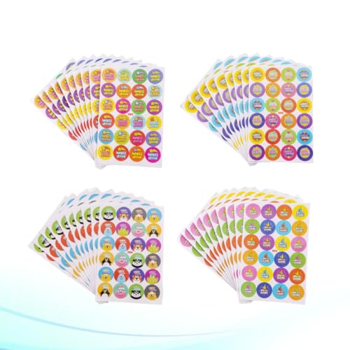 Pegatinas de recompensa dibujo animado para decoración educativa con 90 hojas variadas