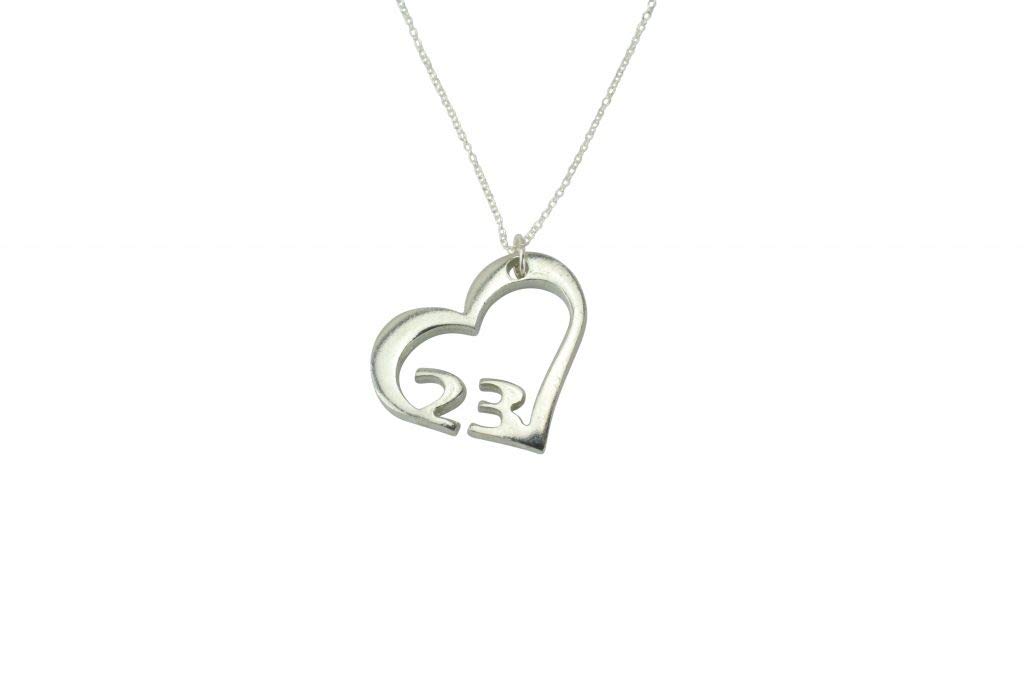 Collier Anniversaire de Mariage 23 Ans Pendentif Cœur Découpé - 3