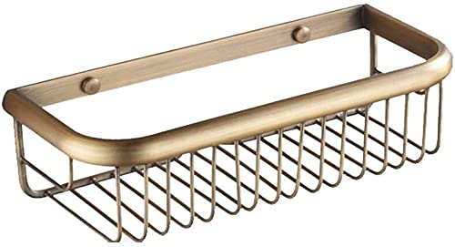 Panier carré étagère cuivre salle de bain or 45cm tablette murale suspendue