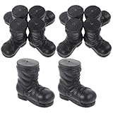 Tofficu 10 Stück Weihnachtsmannstiefel Deko Accessoires aus Kunststoff Rot mit Weißem Rand Weihnachtsmann Party Requisiten für Festliche Weihnachtsfeiern