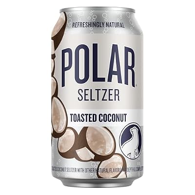 Polar Seltzer Water Toasted Coconut, 12 fl oz Cans, 18 Pack