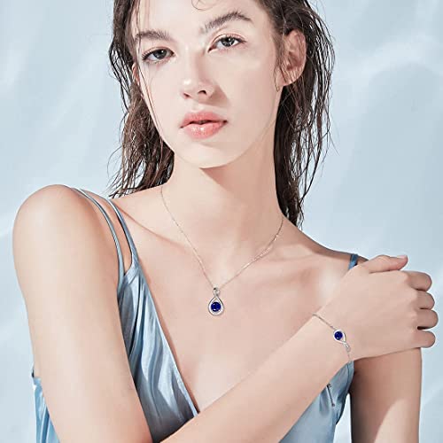 FANCIME Love Bracelet 925 Sterling Silver Infinity Birthstone Bracelets for Women Fine Jewelry Birthday Christmas Gifts for Her Mom Wife, Chain Length 6.7"+1.2" Extend4