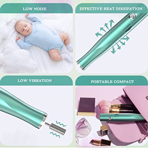 Nail Drills For Acrylic Nails - Electric Nail File With Led Light- Usb Portable Acrylic Nail Kit For Gel Nails, Manicure Pedicure With 11 Nail Drill Bits & 36 Sanding Bands (Non-Cordless, Green) #TOP4