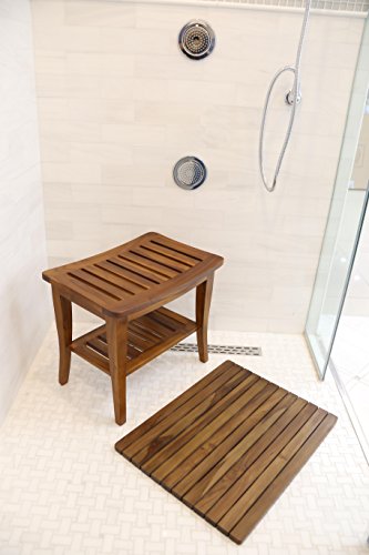 Ala Teak Indoor Outdoor Patio Garden Yard Bath Shower Spa Waterproof Stool Bench Fully Assembled #TOP7