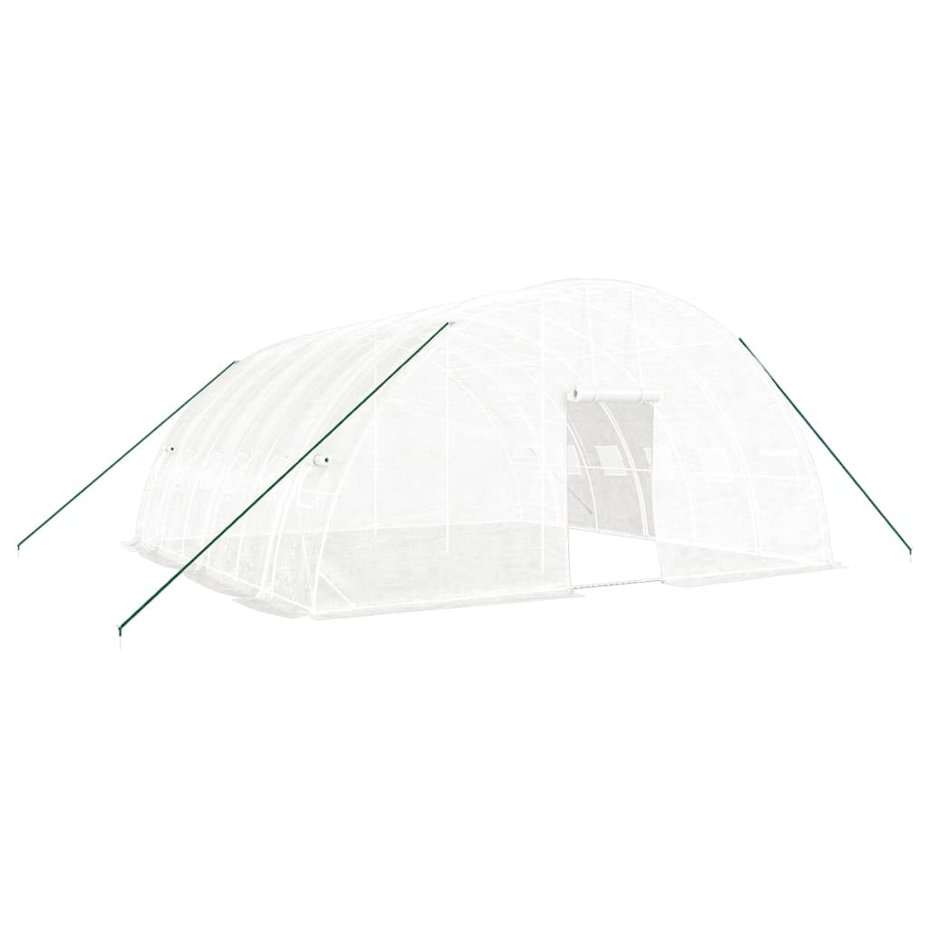 Homgoday Invernadero con Estructura de Acero Blanco 36 m² 6x6x2,85 m, Invernadero Caseta Jardín Terraza Plantas Semilla Cultivo Huerto Verduras Cubierta Casero