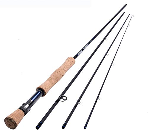Goture 4 Piece 9 Feet Graphite Fly Fishing Rod, Travel Fly Fishing Rod Freshwater Saltwater,Ceramics Guides 30T Carbon Fiber Blanks Smooth Chromed Stainless Steel Snake Guides (Size:4Wt) #TOP19