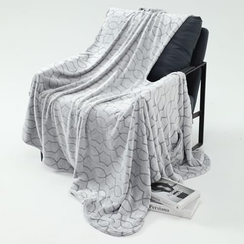 Bcareself Two-Sided Wearable Blanket Ultra Soft Flannel Shawl Blanket, with Pockets for Women and Men, Throw Blanket for Home, Travel, Warm Present (Heather Grey, 58'' x 64'') by Bcareself - Image 6
