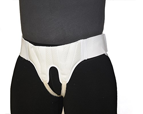 AT Surgical Adjustable Double Inguinal White Hernia Belt Support Truss Brace - Extra Large