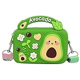 JUCHAO Toddle Handbag Silicone Coin Wallets Cute Crossbody Purse Bag Birthday Gifts for Little Girls (Avocado Green)