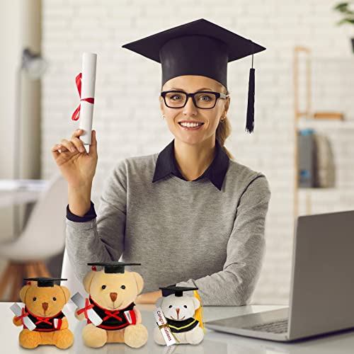 Fovths 10 Pieces Plush Graduation Bear Class Of 2023 Graduation Stuffed Animal Bear Teddy Bear Plush Gift With Cap For Graduation Party Supplies Gifts High School College, Black #TOP6