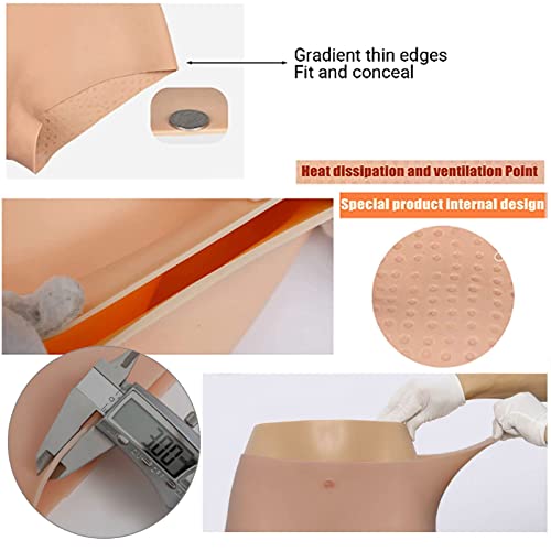 AJIU Calça de silicone, bumbum artificial, calcinha tipo gaff, escondida para transgênero, arrasto Q