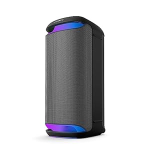 Sony SRS-XV800 – Bluetooth, Party Box Lautsprecher, Kraftvoller 360° Sound, tragbar, 5 Front-/2 Rücklautsprecher, MEGA Bass, 25h Akkulaufzeit, LED Licht, IPX4 wasserdicht, Schnellladung – Schwarz