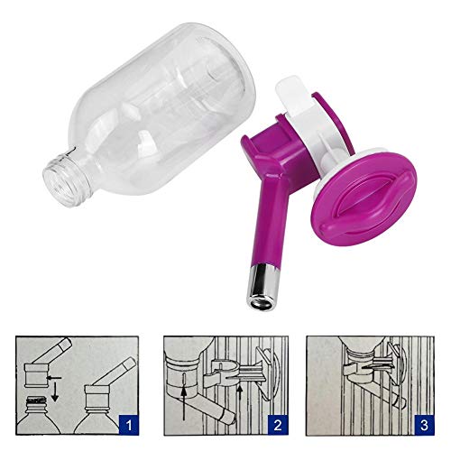 Fonte de água potável de animal de estimação roxo para gatos, fonte de bebida para cães Garrafa de á