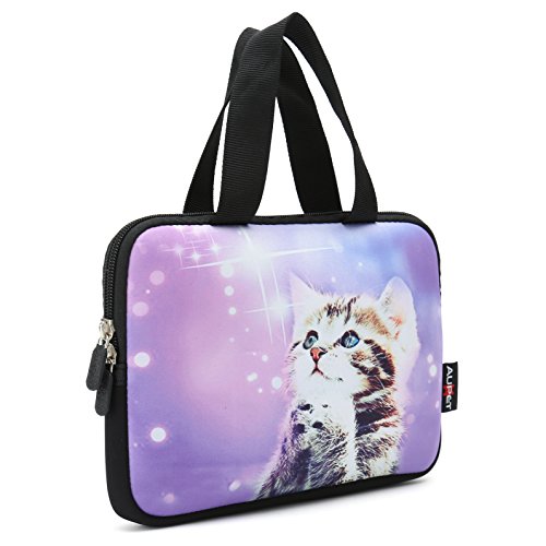 Aupet Cute Wish Cat Universal 6 ~ 7 Inch Tablet Portable Neoprene Zipper Carrying Sleeve Case Bag #TOP1