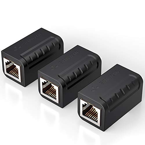 SAMZHE - Acoplador RJ45 Cat7 Cat6 RJ45 8P8C hembra adaptador Ethernet LAN red en línea acoplador