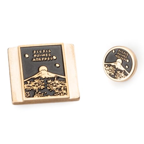 Scenery Pattern of fujiMount Camera Metal Hot Shoe Cover Shutter Decorative Button Set for Fujifilm xpro2 xpro1 xa7 xa5 xe3 for Nikon zf/zfc (Copper Alloy-Set)