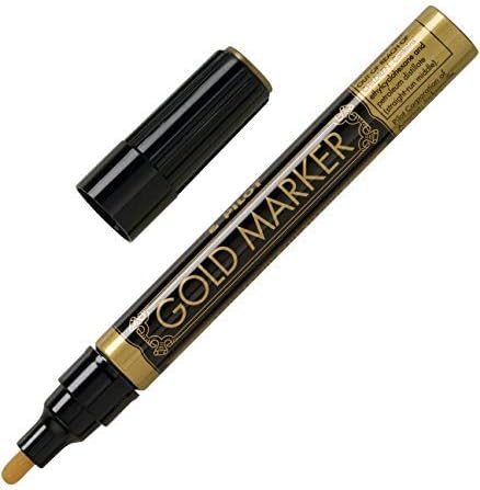 Marcadores de pintura permanentes metálicos dorados, punta media, PAQUETE de 3 (41700)