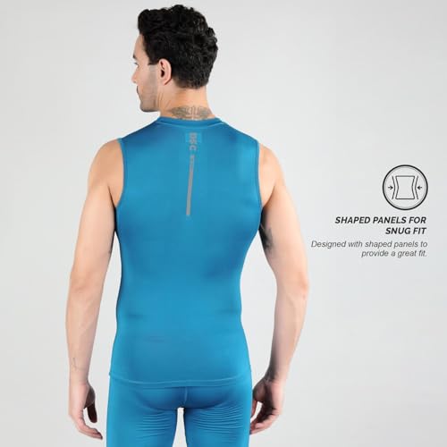 Image of DSC Men's Solid Athletic Fit Sando Compression (DSMPS320-L Azure L)