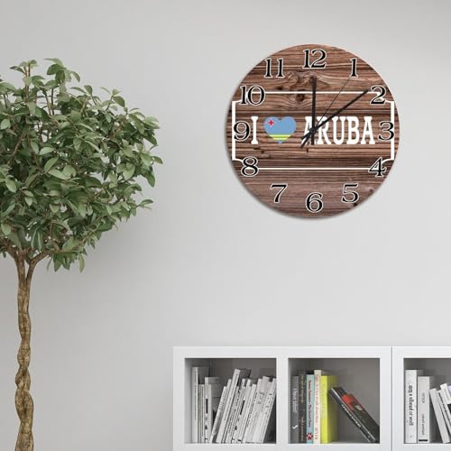 Horloge murale en bois sans tic-tac grande taille 38 cm - 5