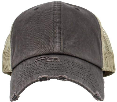 Image of KBETHOS Vintage Washed Distressed Cotton Dad Hat Baseball Cap Adjustable Polo Trucker Unisex Style Headwear Adjustable