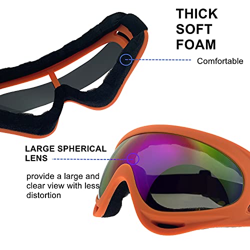 Ljdj Dirt Bike Goggles, 2-Pack Atv Motorcycle Goggles Riding Off-Road Motocross Eyewear Anti-Uv Adjustable Racing Cycling Protective Glasses For Child Youth Adult #TOP2