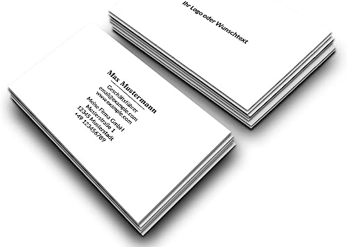 Tarjetas de visita premium personalizadas (85 x 55 mm), papel premium, impresión de alta calidad, para negocios, empresas, startups y privados (White Central)