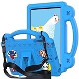 Kinder-Schutzhülle für iPad Mini 5/4/3/2/1 (7,9 Zoll), stoßfest, leicht, EVA-Schutzhülle mit Schultergurt, Ständer und Griff, für iPad Mini 5. / 4. / 3. / 2. / 1. Generation, Himmelblau