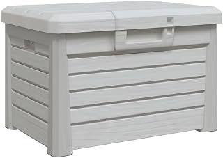 Grey Polypropylene Rectangular Outdoor Cushion Storage Box 28.7x19.9x18.3