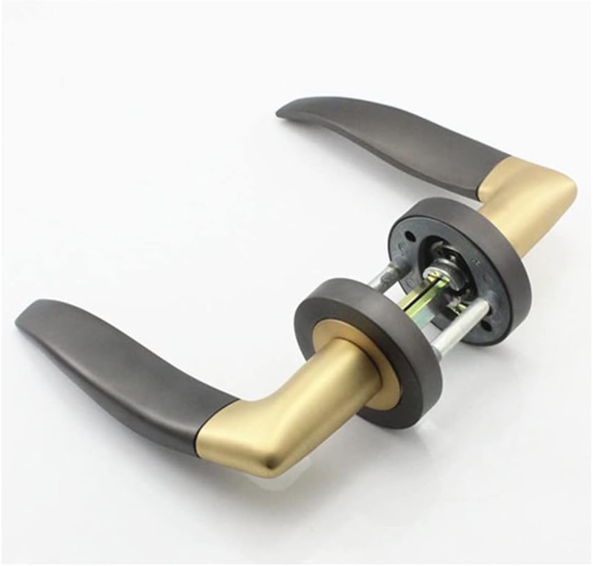 Zinc Alloy Passage Door Lock European Mortise Lock Twisted Shape Passage Door Aluminum Handle for Living Room Aisle (Color : B) (A)