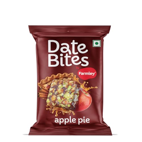 Image of Farmley Classic Date Bites I 20 gram I Dates Barfi Made with Dates, Pista , Cashews, Almonds, Honey and Pure Ghee I Dry Fruits Nuts, Healthy Sweets, Gluten Free, No Added Sugar 20g, Pack of 1, ApplePie DateBites