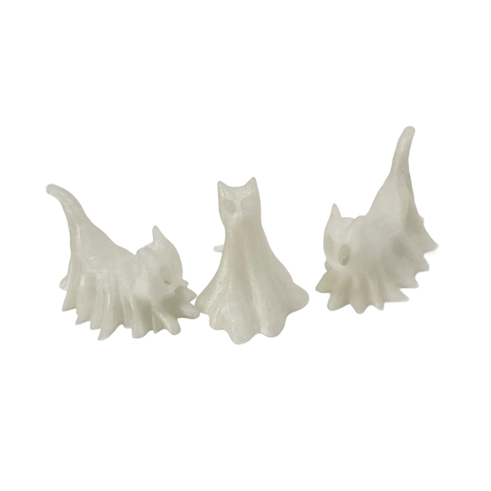 Tsophreniq Ghostly Cats Decors Set of 3 Glowing in Dark Miniature Kitten Sculptures Halloween Decorative Ornaments for Home Gift Luminously Ghostly Cats Decors