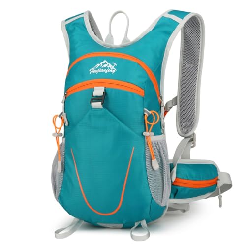 Mochila Oxford ultraleve para caminhada 20L – Mochila impermeável respirável para corrida, trekking, viagem, mochila unissex, Lago azul, Large, Bonito