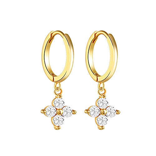 BDDCYWY SS1 2pcs 925 Pendientes de aro Colgantes de Plata esterlina para Mujeres Lightning Honeybee Eye Animal Enendedor de aro pequeño TL0419
