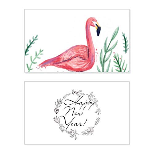 Tarjeta de Año Nuevo Tropical Flamingo: envíe un cálido mensaje de bendición y amor