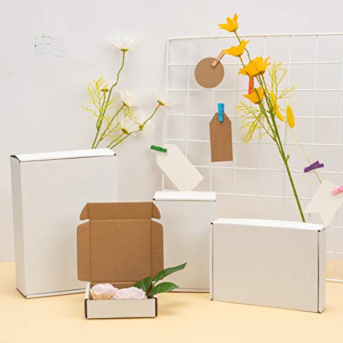 Biobrown Corrugated Box Cardboard Box Perfect For Shipping Mailing Small - 7" X 5" X 1" - 50 Pack - White #TOP6
