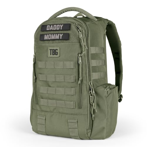 Image of Tactical Baby Gear Daypack Tactical Diaper Bag Backpack for Dads - MOLLE compatible, Built-in Changing Mat, Stroller Straps (Ranger Green 4th Gen)