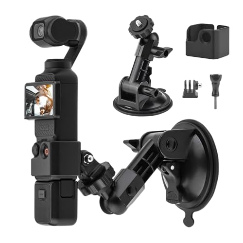 Suction Cup Mount for DJI Osmo Pocket 3 Accessories, Car Windshield Dashboard Holder with Expansion Adapter for DJI Osmo Pocket 3 Car Mount, GoPro Hero 12-7, Action Camera & Phone Holder