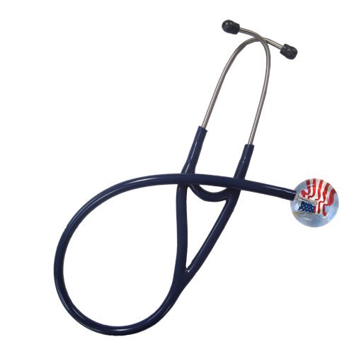 Noise Cancelling Stethoscope with American Flag Design - Ultrascope - Clinical Grade - Dependable Stethoscope - Stethoscope Medical - Single Adult
